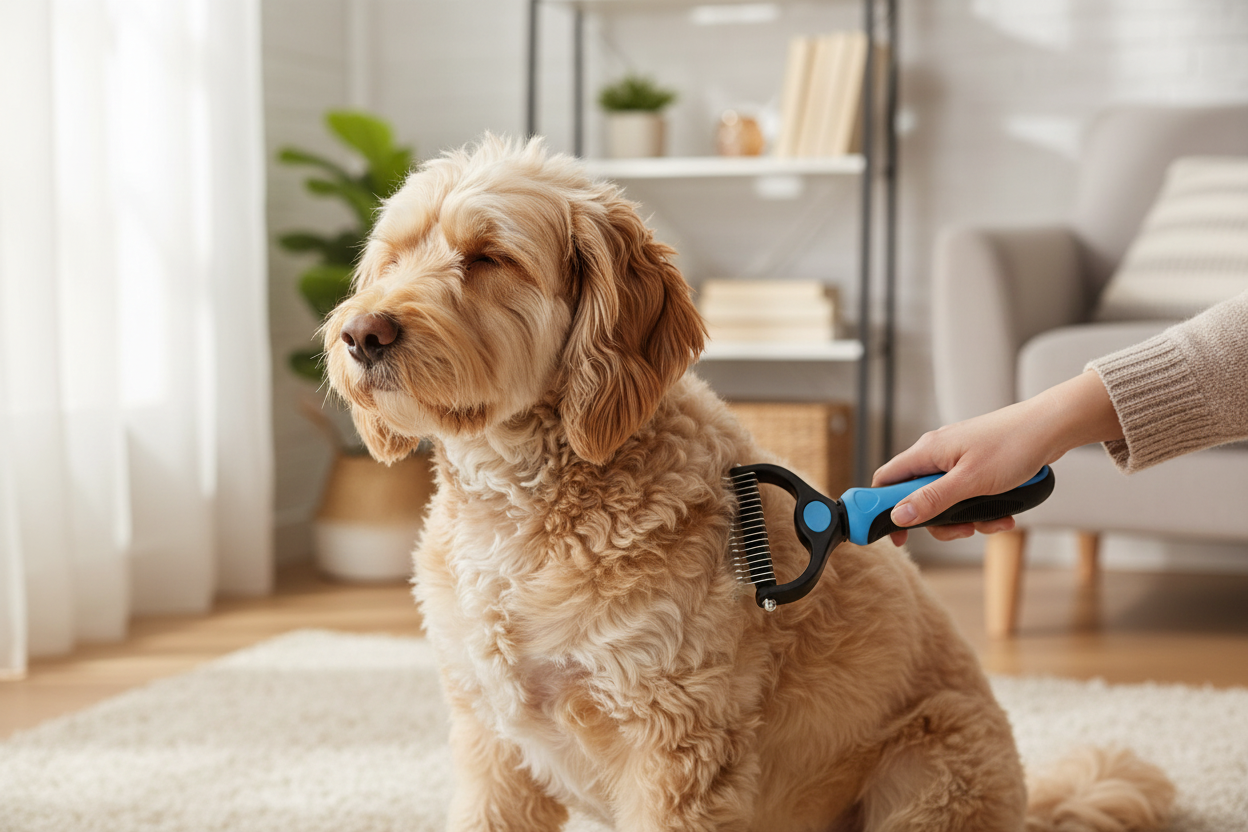 The Grooming Rake - perro beige