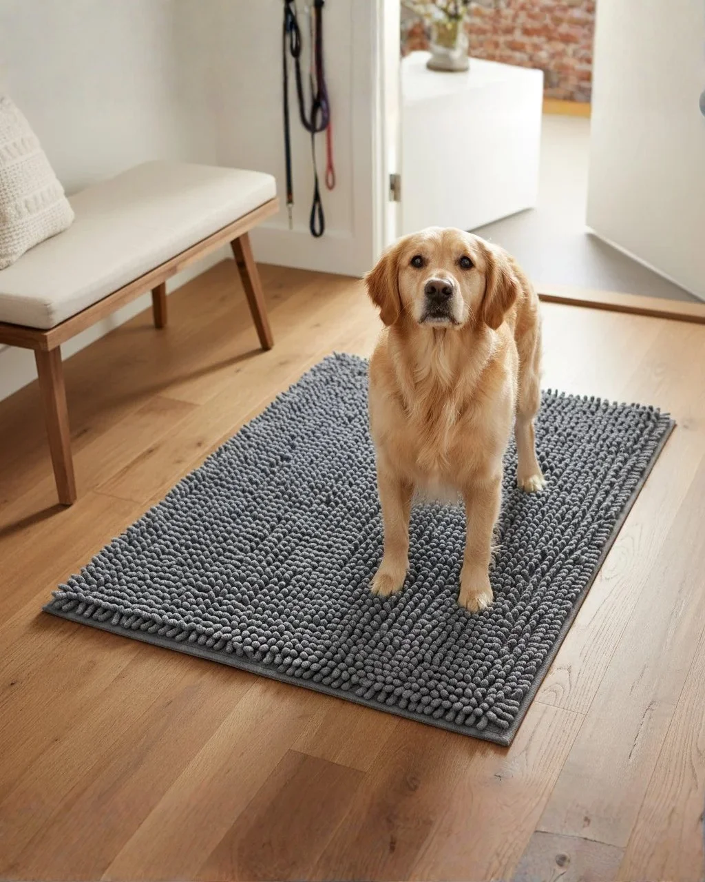 The Entry Mat — chenille microfiber in entryway