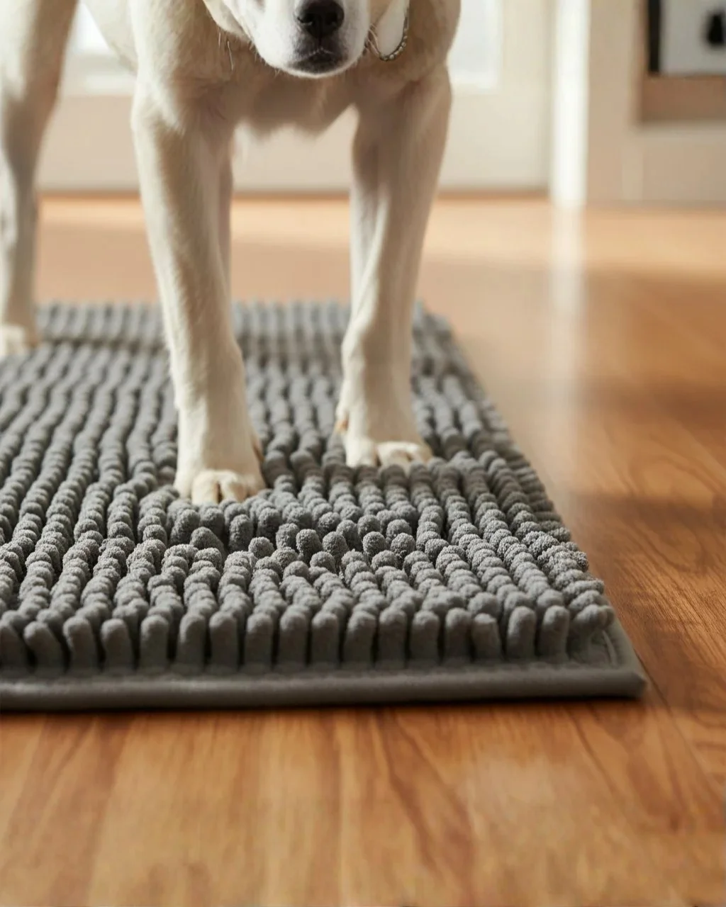 Dog paws stepping onto The Entry Mat