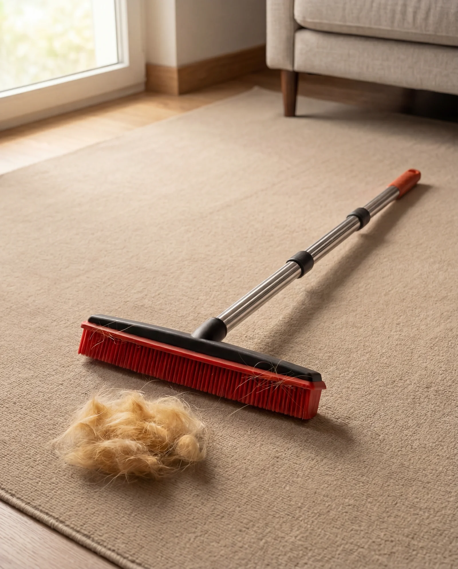 Clean carpet after using The Floor Sweep